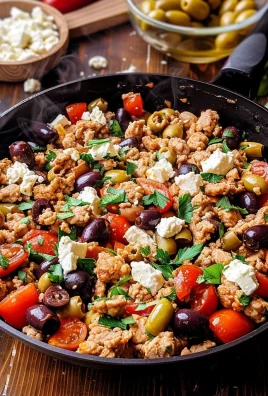 Mediterranean Keto Ground Chicken Skillet with Olives and Feta
