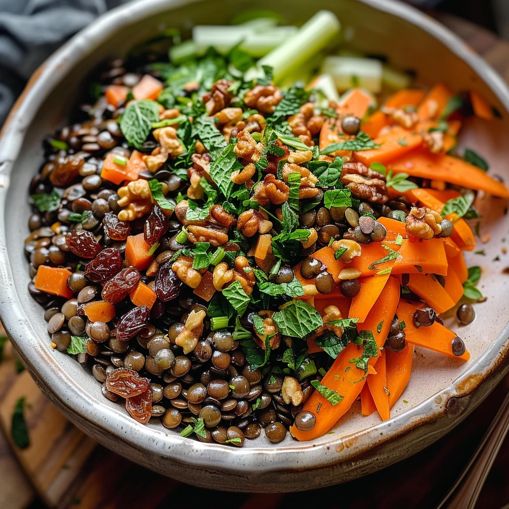 Moroccan Lentil Carrot Salad (Vegan)