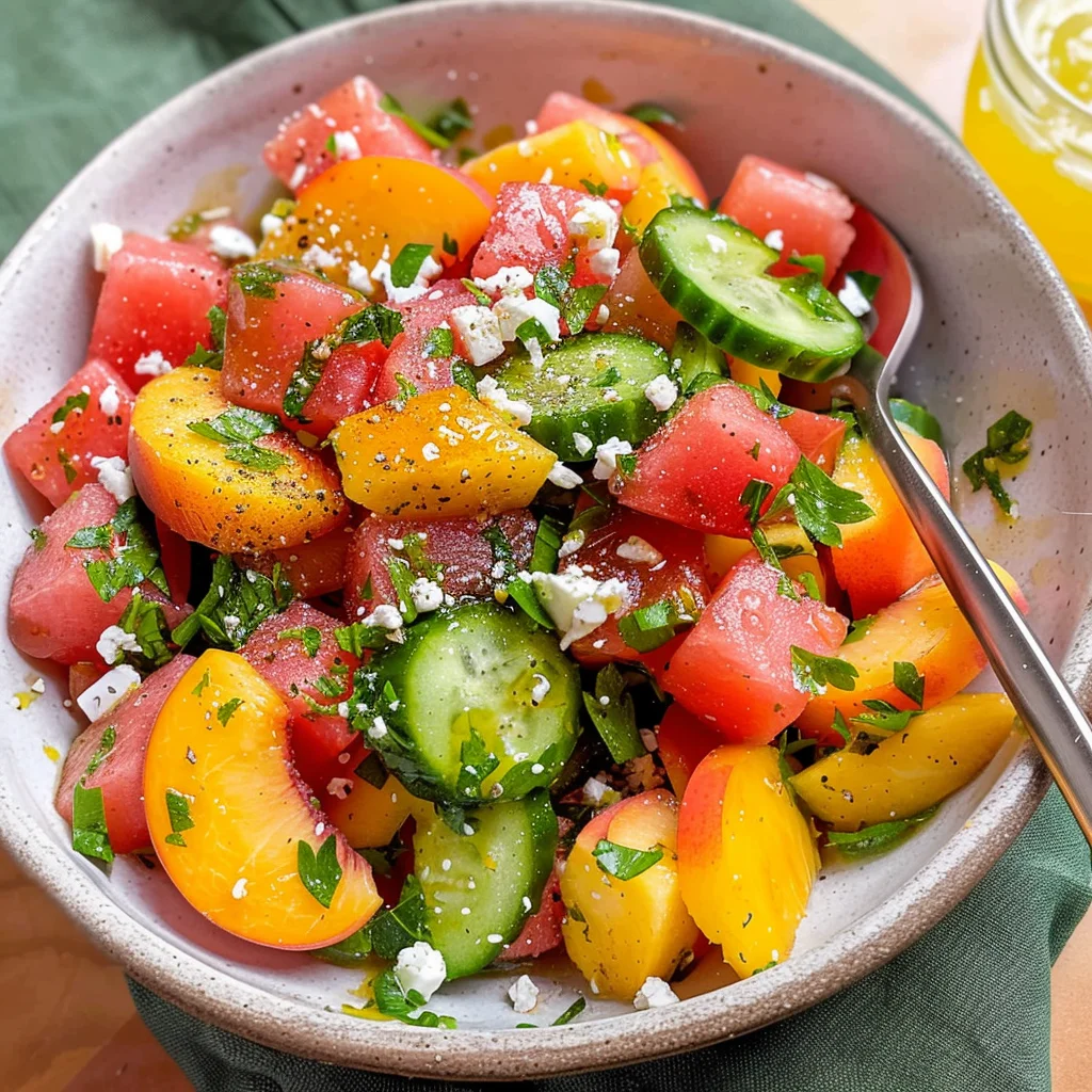 Peach Watermelon Salad Without Feta