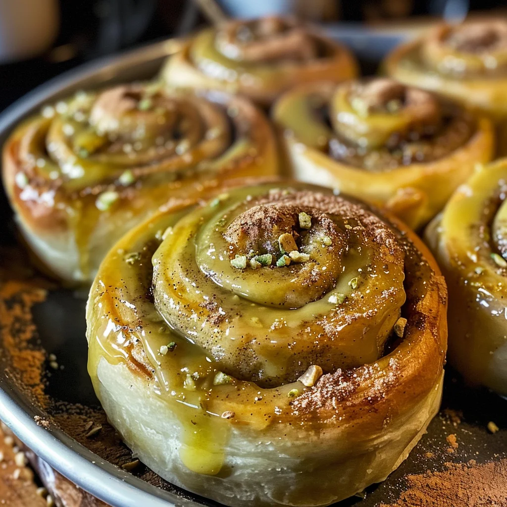 Pistachio Butter Cinnamon Rolls