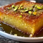 Saffron Pistachio Basbousa Recipe: A Middle Eastern Delight