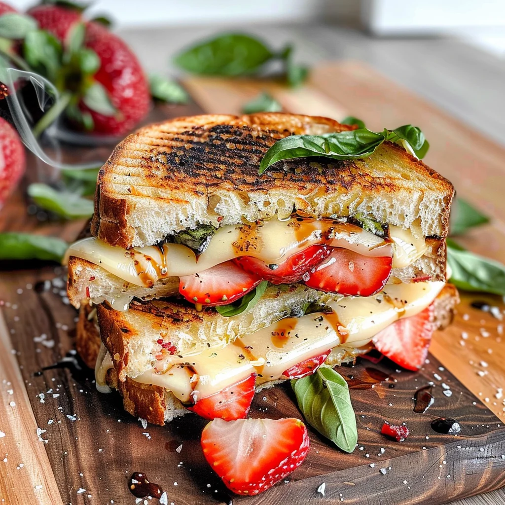 Strawberry Balsamic Brie Grilled Cheese