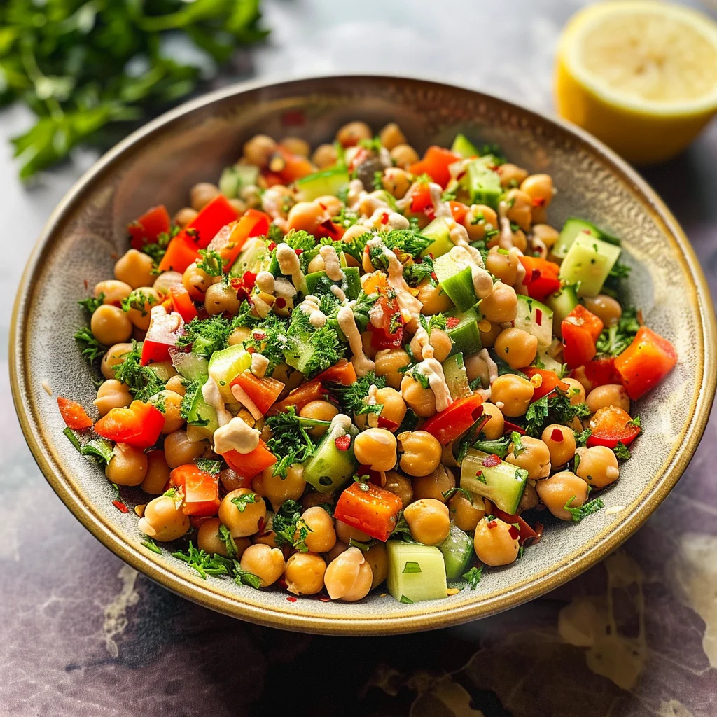 Tahini Lemon Chickpea Salad: A Refreshing Delight!
