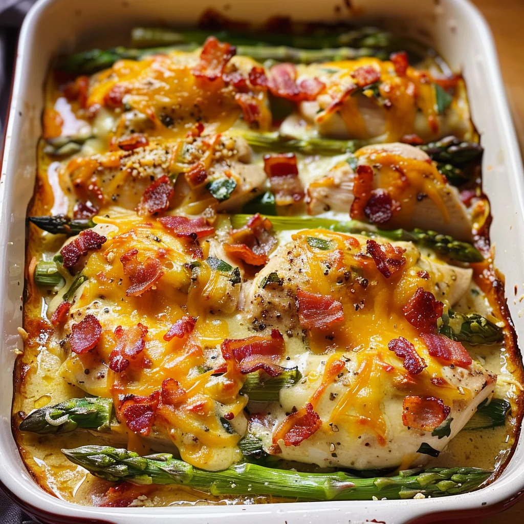 Asparagus & Bacon Chicken Potato Casserole