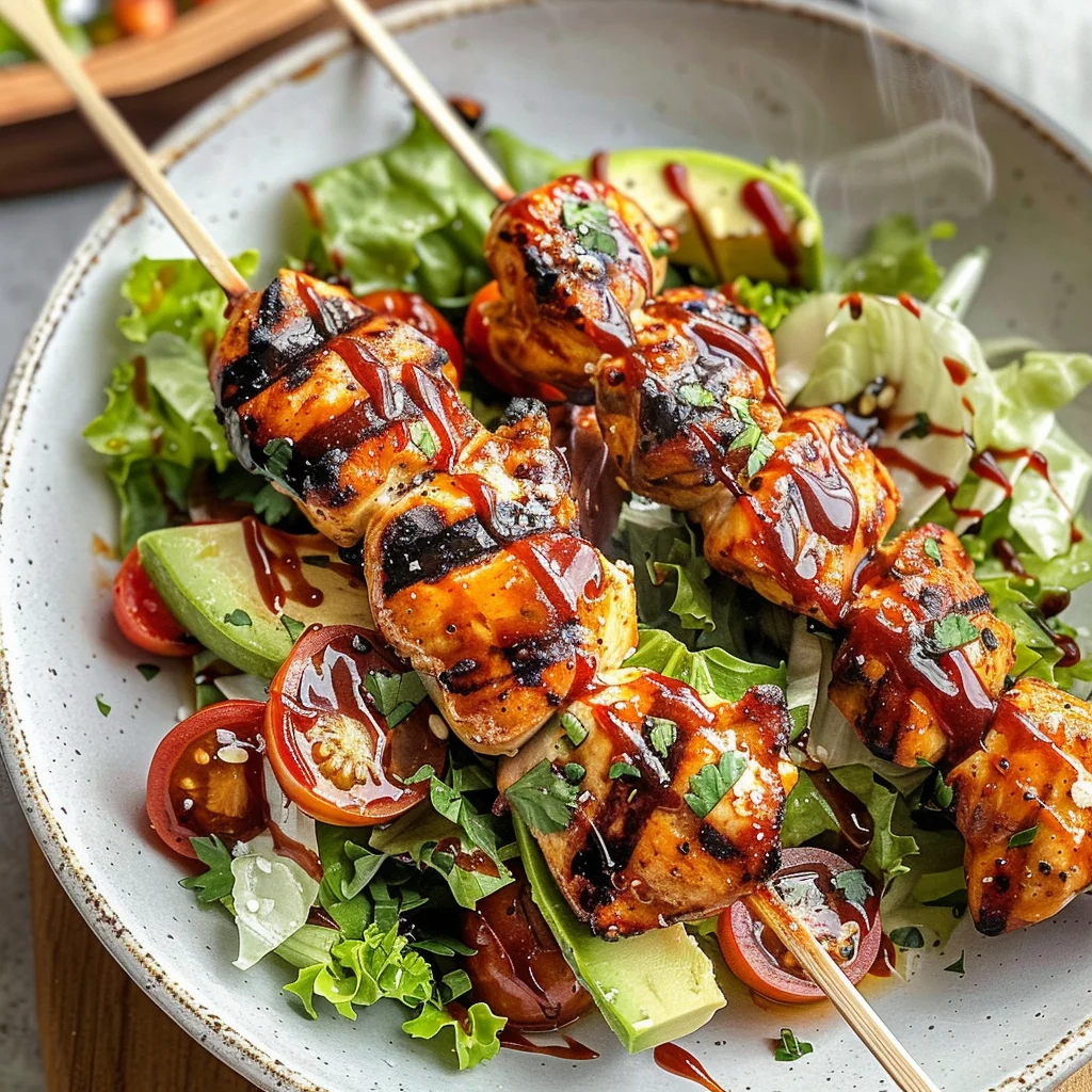 BBQ Chicken Skewer Salad