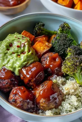 Barbecue Meatball Bowls with Avocado Goddess Sauce