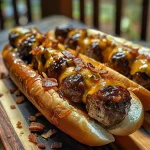 Bourbon BBQ Bacon Cheeseburger Meatball Subs Ready in 30 Minutes