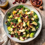 Brussels Sprout, Kale + Apple Salad with Sharp Cheddar + Bacon