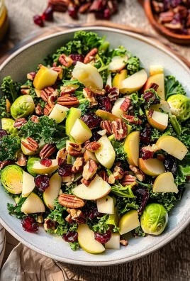 Brussels Sprout, Kale + Apple Salad with Sharp Cheddar + Bacon