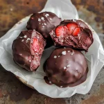 Chocolate Strawberry Frozen Yogurt Bites