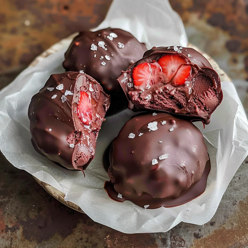 Chocolate Strawberry Frozen Yogurt Bites