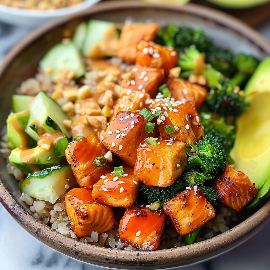 Crispy Bang Bang Salmon Bites Bowls