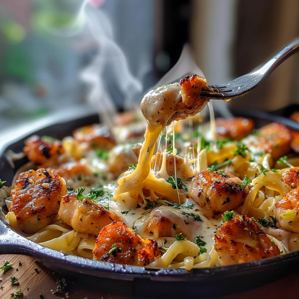 Garlic Butter Chicken Bites with Creamy Parmesan Pasta: An Incredible 7-Step Recipe