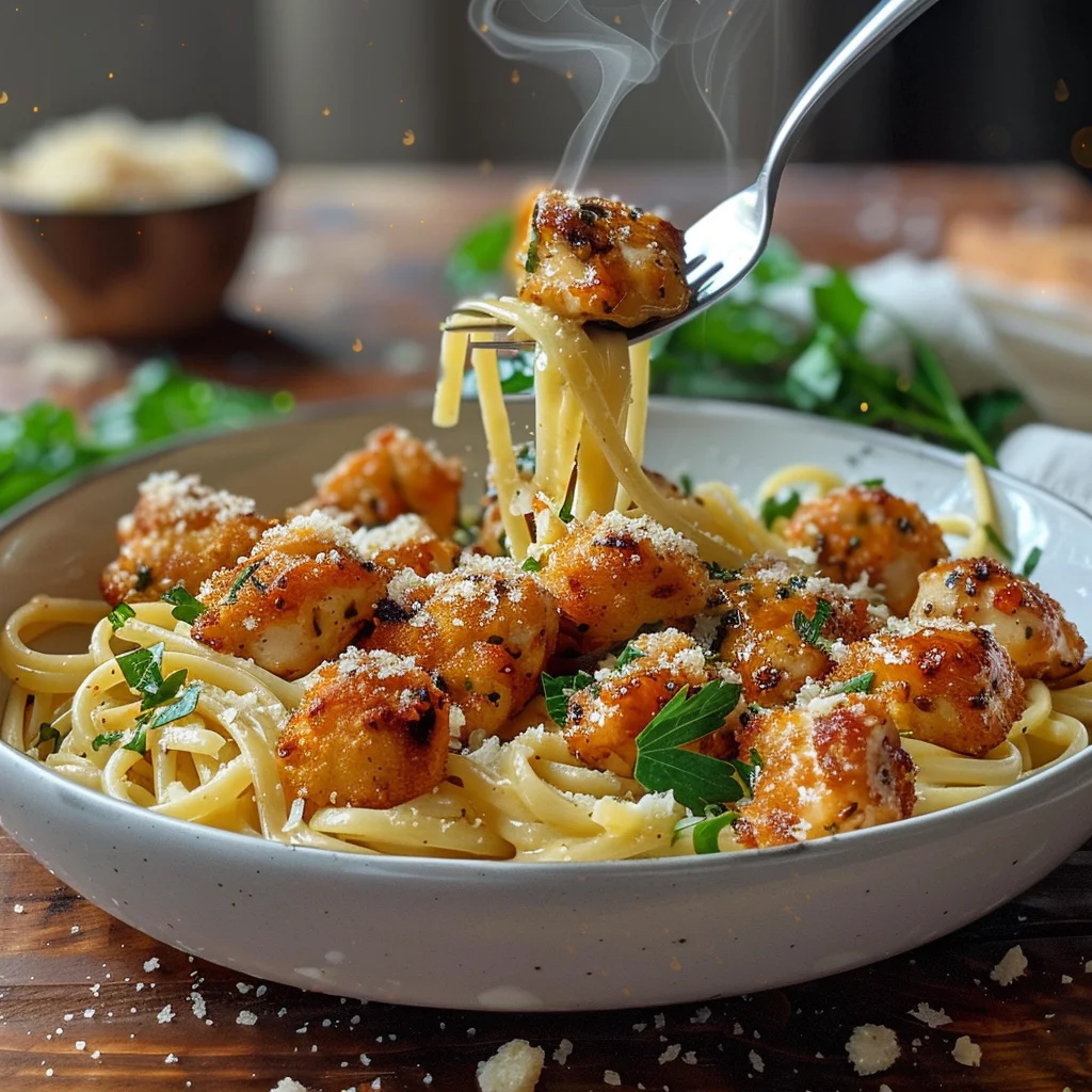 Garlic Butter Chicken Bites with Creamy Parmesan Pasta: An Incredible 7-Step Recipe image 3