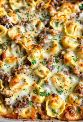 Golden Cheese Steak Tortellini Casserole
