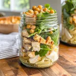 Grilled Chicken Caesar Pasta Salad Jars