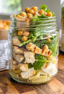 Grilled Chicken Caesar Pasta Salad Jars