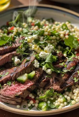 Grilled Skirt Steak with Lemon Herb Couscous Salad