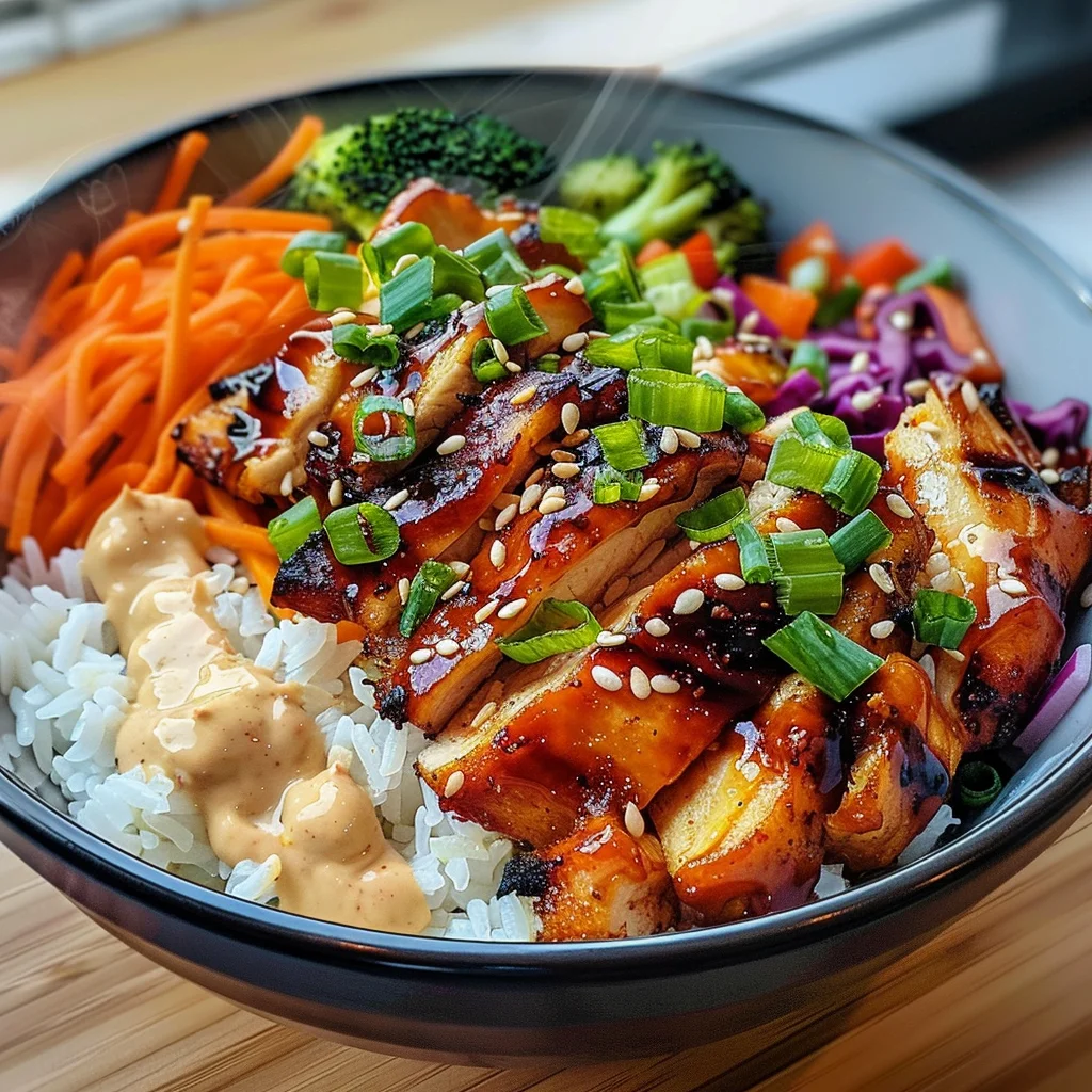 Korean BBQ Chicken Bowls with Gochujang Cream Sauce Awaits!