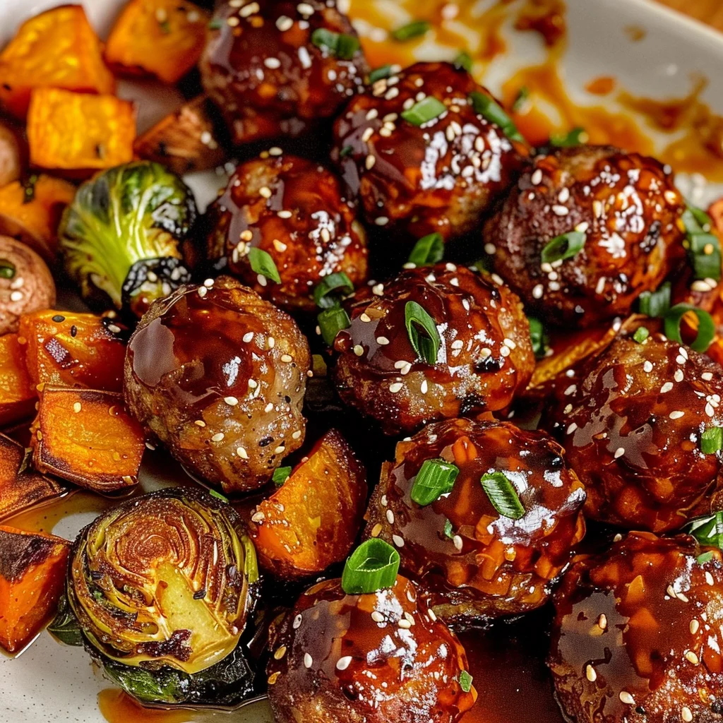 Korean BBQ Meatballs and Vegetables