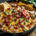 Sizzling Bacon Cheeseburger Queso Dip