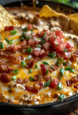 Sizzling Bacon Cheeseburger Queso Dip