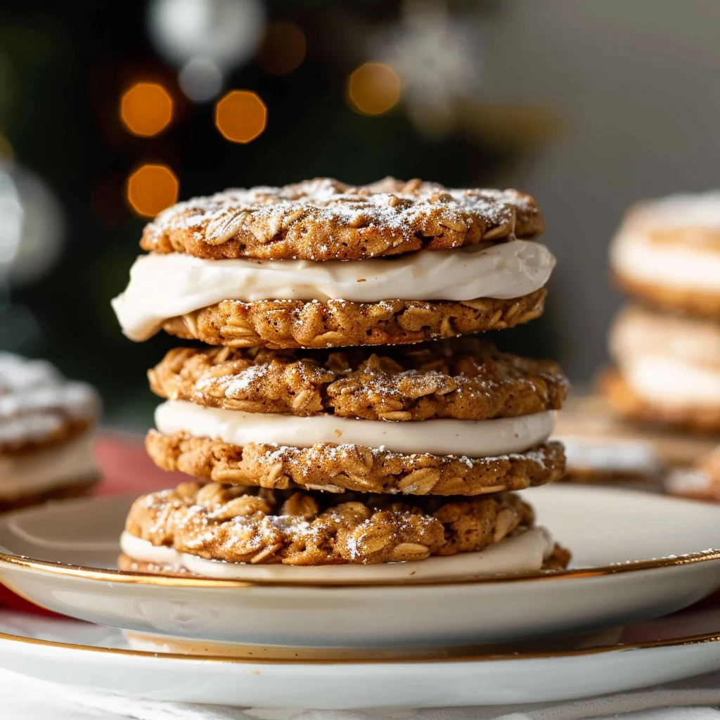 Spiced Eggnog Oatmeal Cream Pies