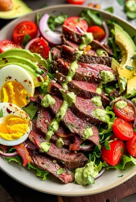 Steak Cobb Salad with Creamy Avocado Dressing {Whole30, Keto}