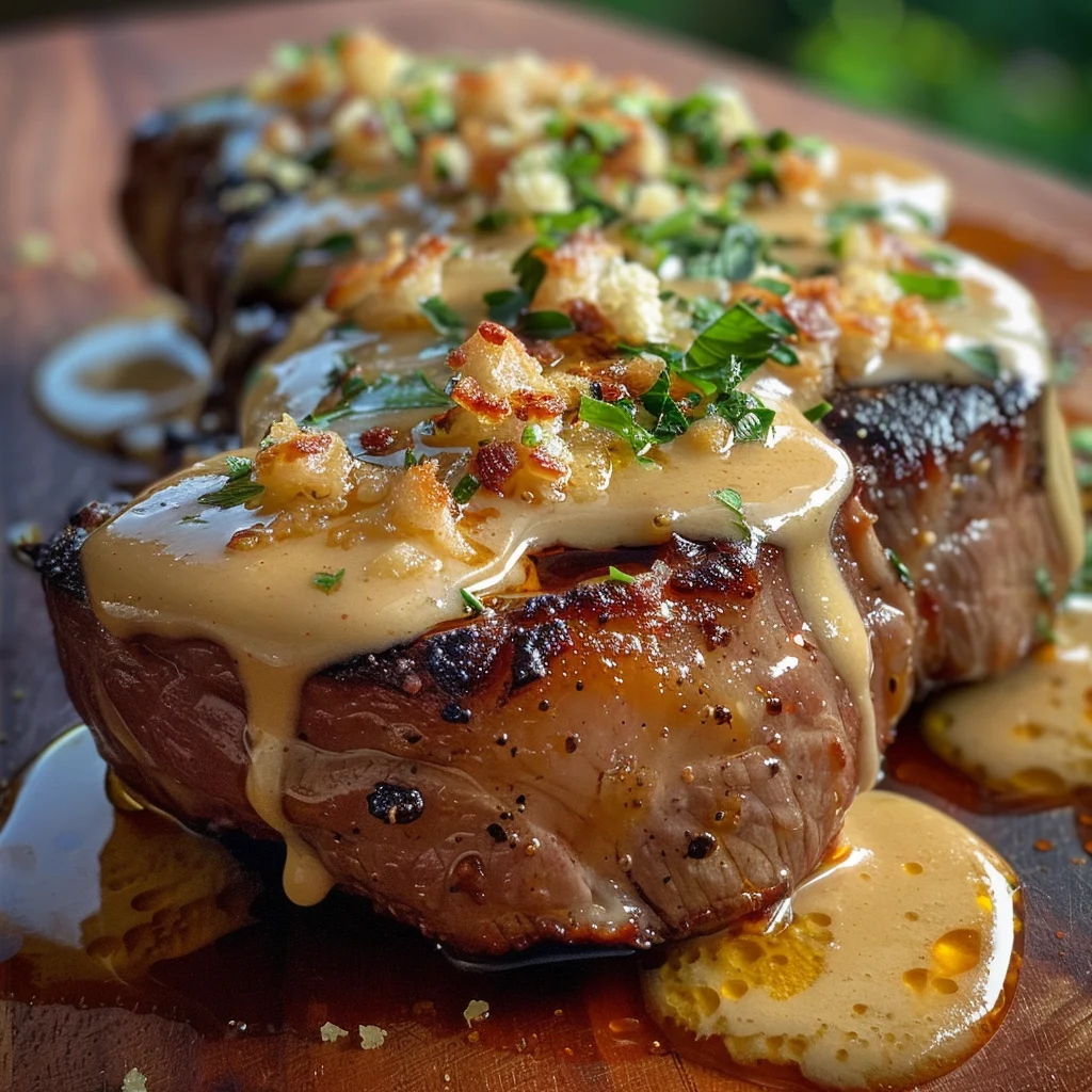 Steak With Haunted Bourbon Garlic Cream Sauce image 4