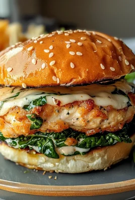 White Cheddar and Spinach Chicken Burgers