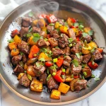 Whole30 Steak Bites with Sweet Potatoes and Peppers
