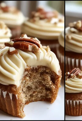 Banana Cinnamon Pecan Cupcakes with Cream Cheese Frosting