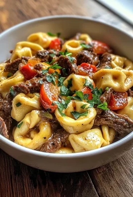 Cheesesteak Tortellini in Rich Provolone Sauce