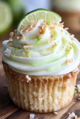 Coconut Cupcakes with Lime Buttercream Frosting