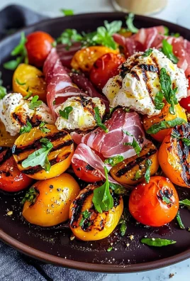 Grilled Nectarine Burrata Prosciutto Salad
