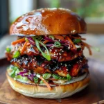 Korean BBQ Chicken Sandwich with Cabbage Slaw