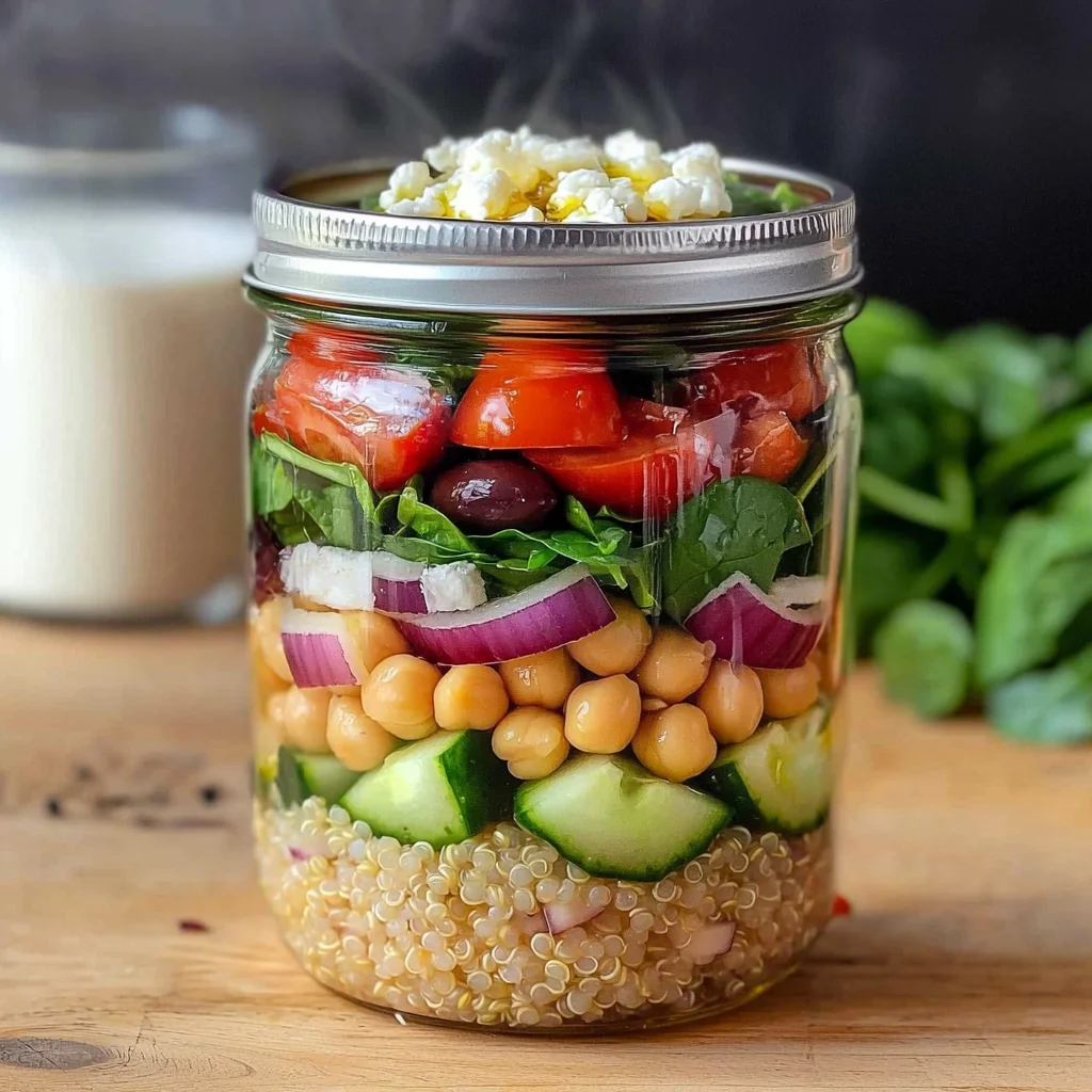 Mediterranean Quinoa Salad in a Jar Recipe