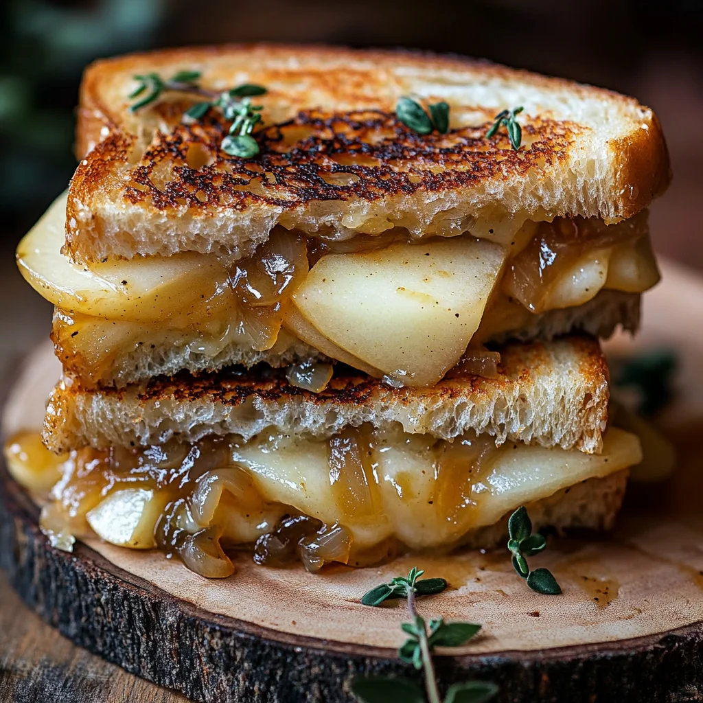 Pear & Apple Grilled Cheese With Caramelized Onions