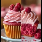 Raspberry Cupcakes with Raspberry Filling and Russian Buttercream