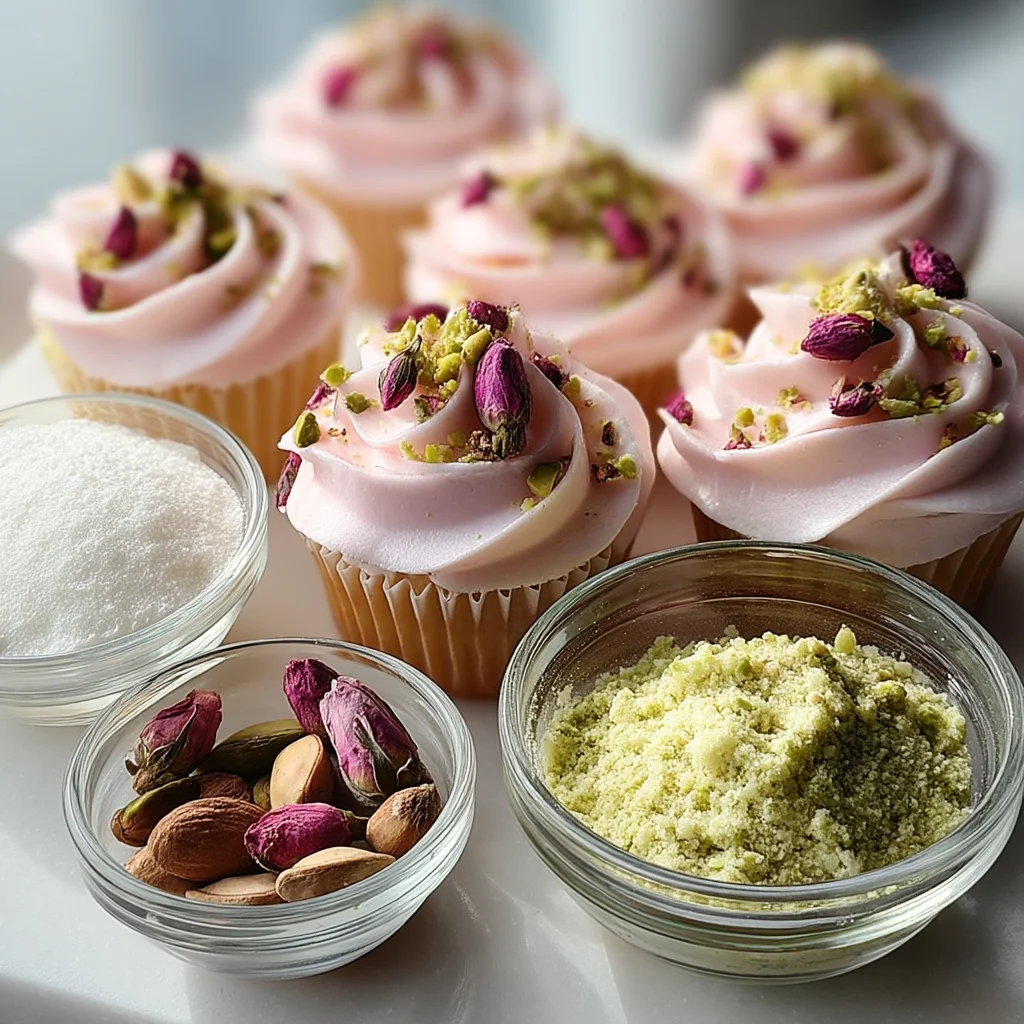 Rose and Pistachio Cupcakes: A Floral Delight
