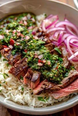 Skirt Steak Rice Bowls with Chimichurri Sauce