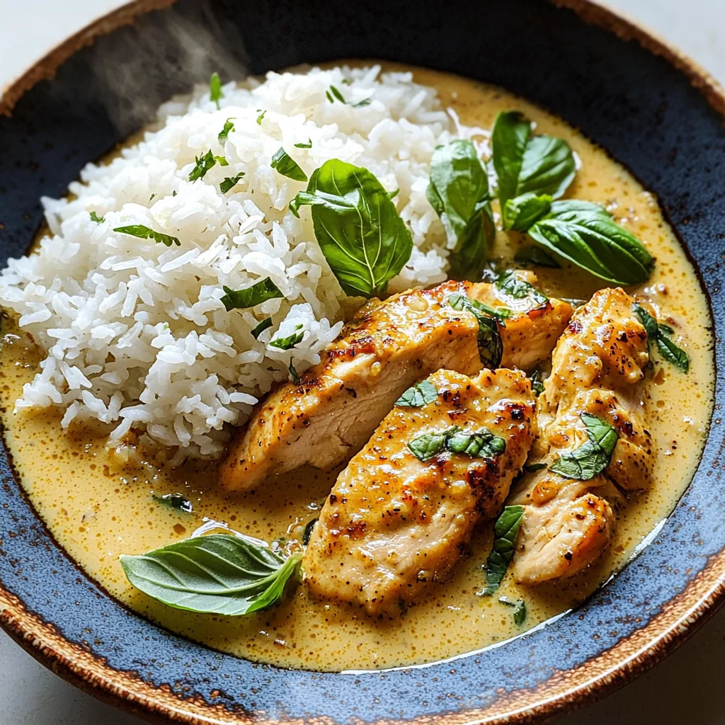 Spiced Coconut Basil Chicken with Rice: A Flavorful Delight