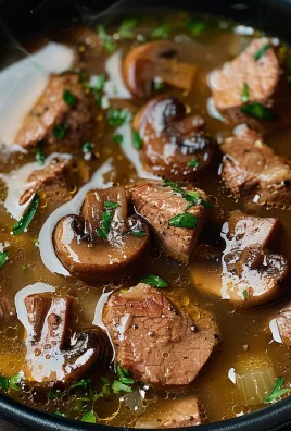 Steak and Ale Soup with Mushrooms