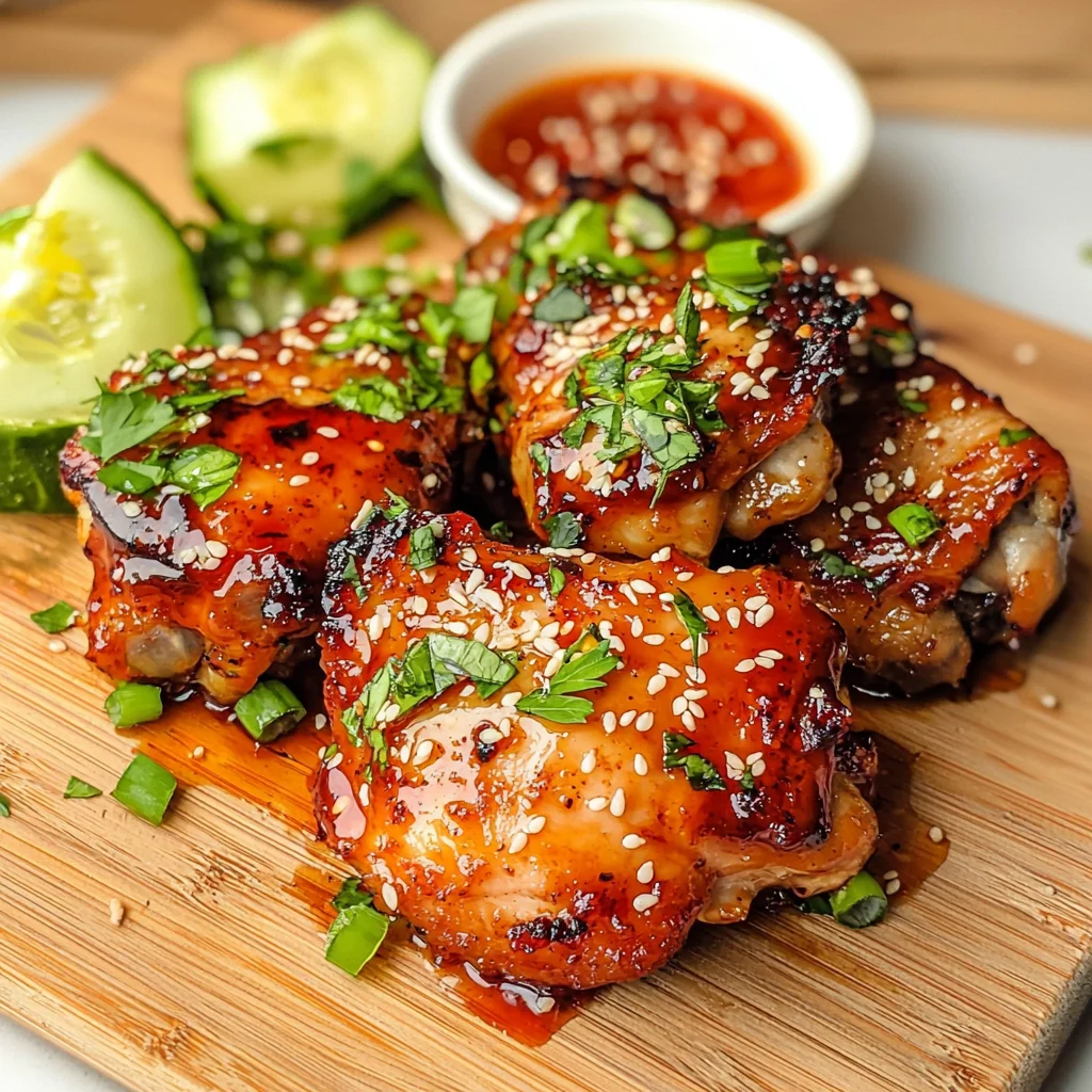 Sticky Sweet Chili Chicken Thighs in Air Fryer