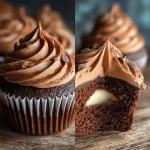 Swirled Chocolate Cupcakes with Creamy Chocolate Filling