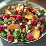 White Peach Raspberry Almond Salad