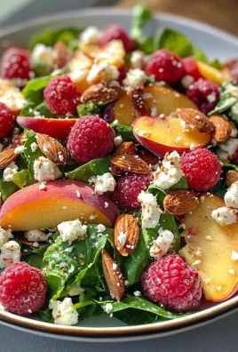 White Peach Raspberry Almond Salad