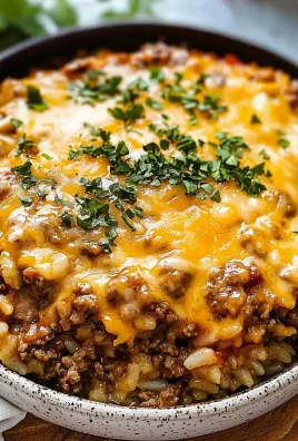 Cheesy Hamburger Rice Casserole