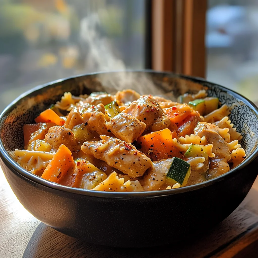 Creamy, Spicy Chicken Pasta with Summer Vegetables image 3