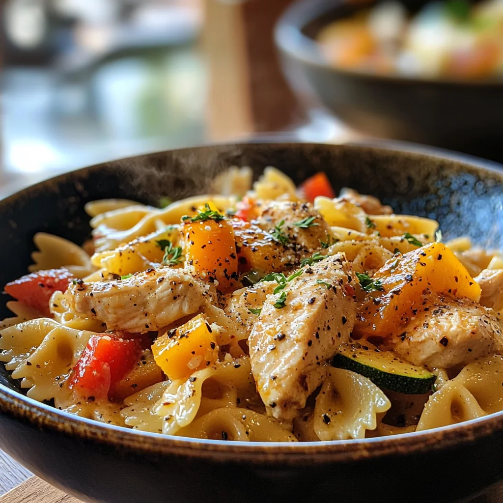 Creamy, Spicy Chicken Pasta with Summer Vegetables image 4